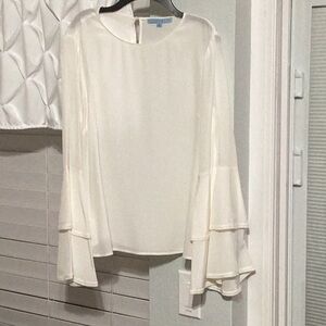 Antonio Melani White Bell Sleeve Blouse